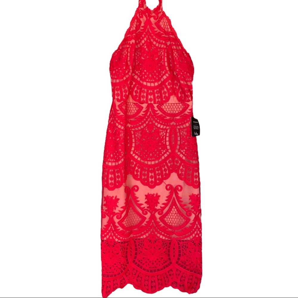 NWT Lulu’s lace halter midi dress